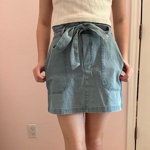 american eagle paper bag blue jean mini skirt